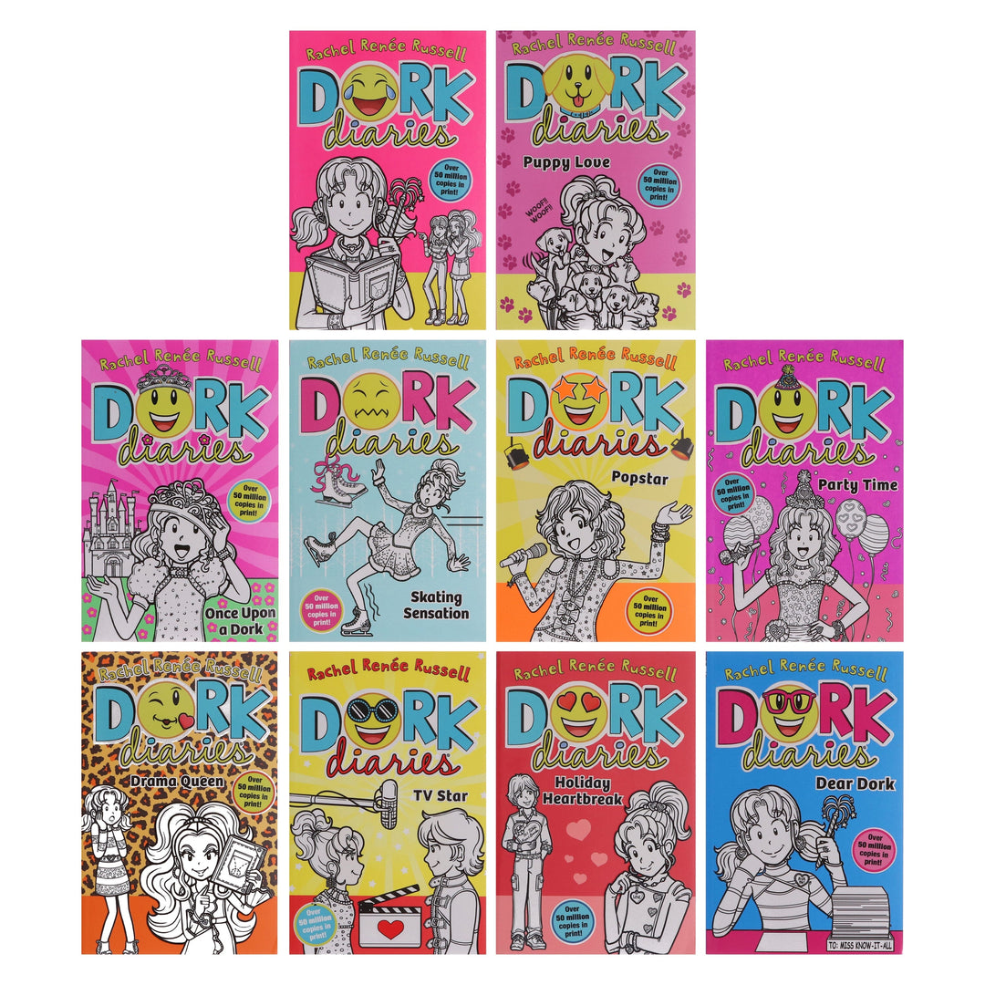 Dork Diaries Series (Vol. 1-10) By Rachel Renee Russell 10 Books Collection - Ages 9-14 - Paperback