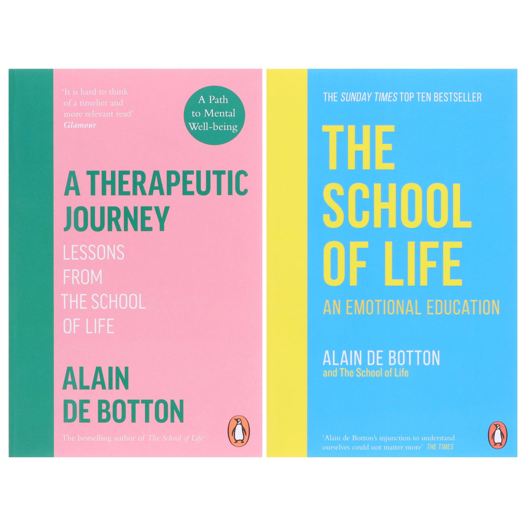 A Therapeutic Journey & The School of Life by Alain de Botton 2 Books Collection Set - Non Fiction - Paperback