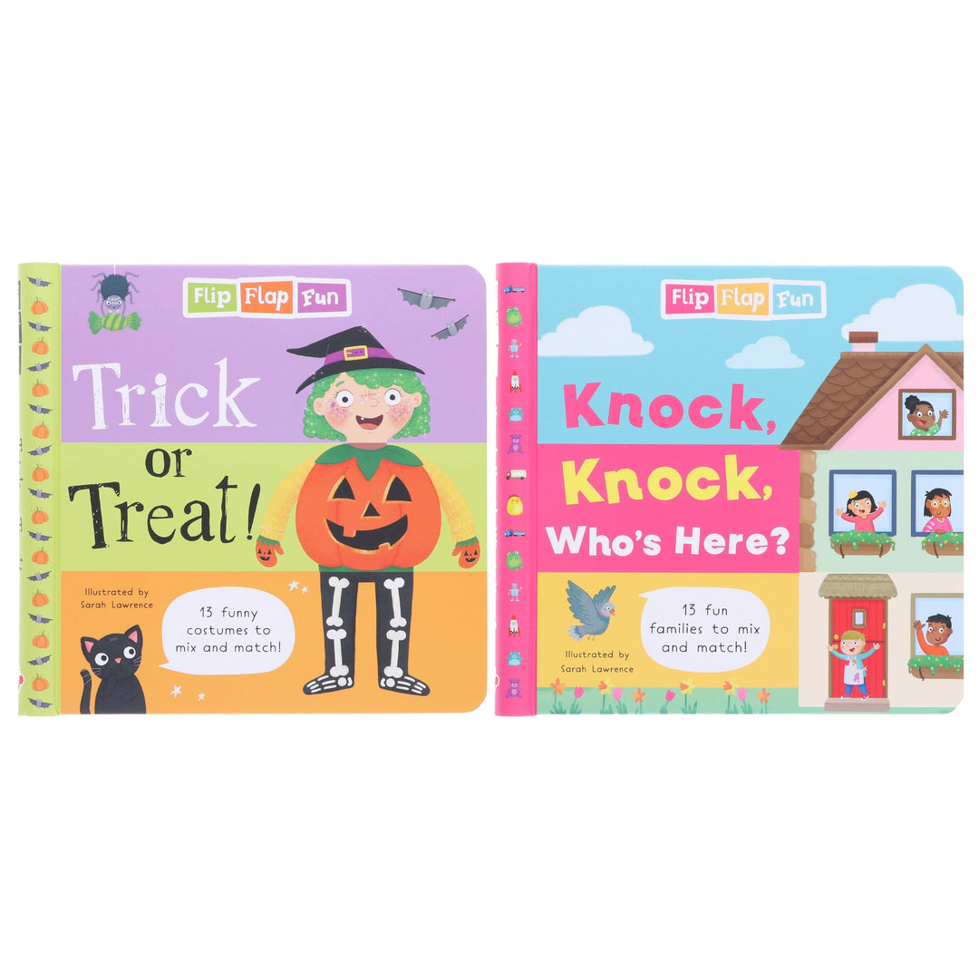 Flip Flap Fun: Trick or Treat & Knock, Knock, Who's Here? 2 Books Collection Set - Ages 5-7 - Spiral Bound
