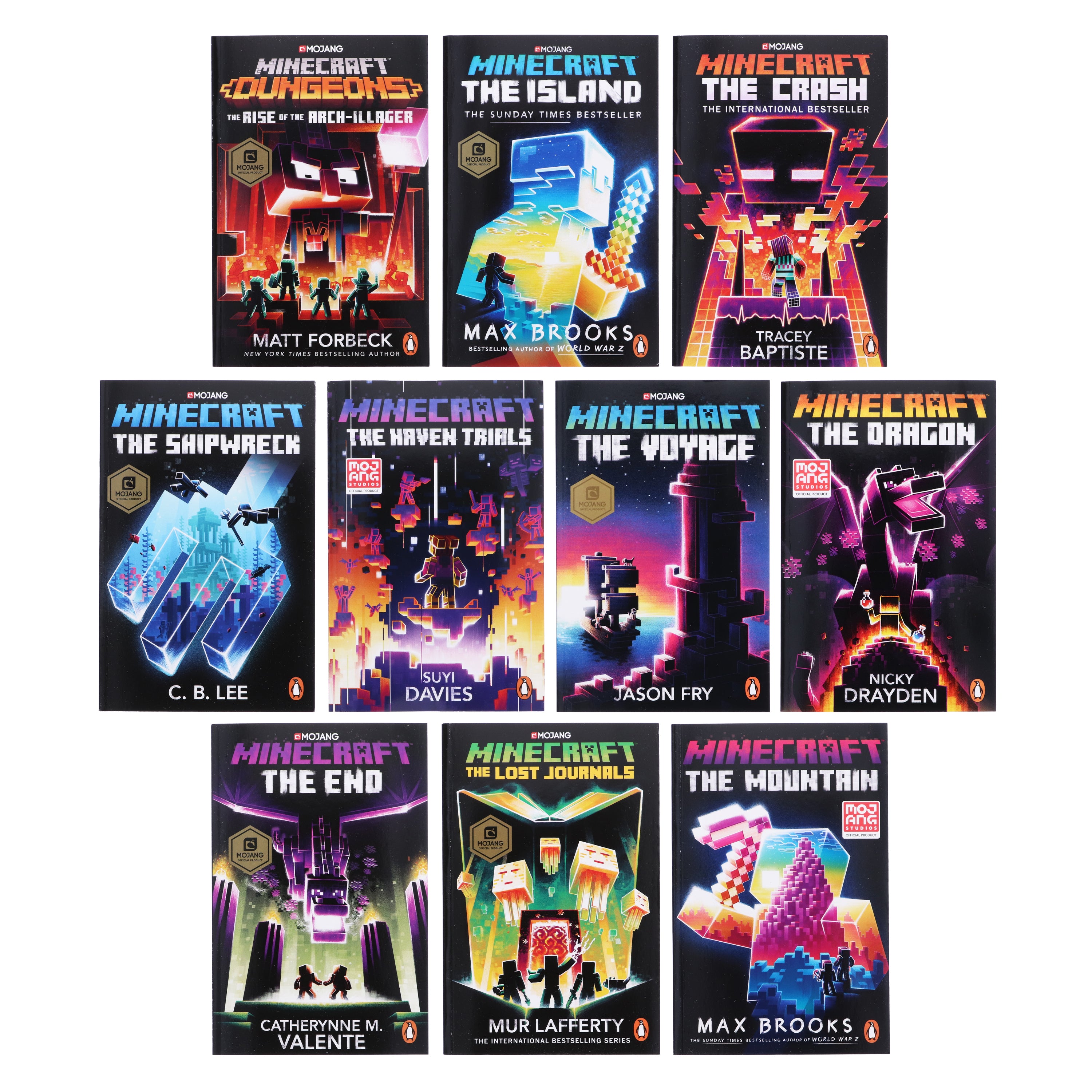 The Official Minecraft Novels 10 Books Collection Set - Ages 7-11 - Paperback