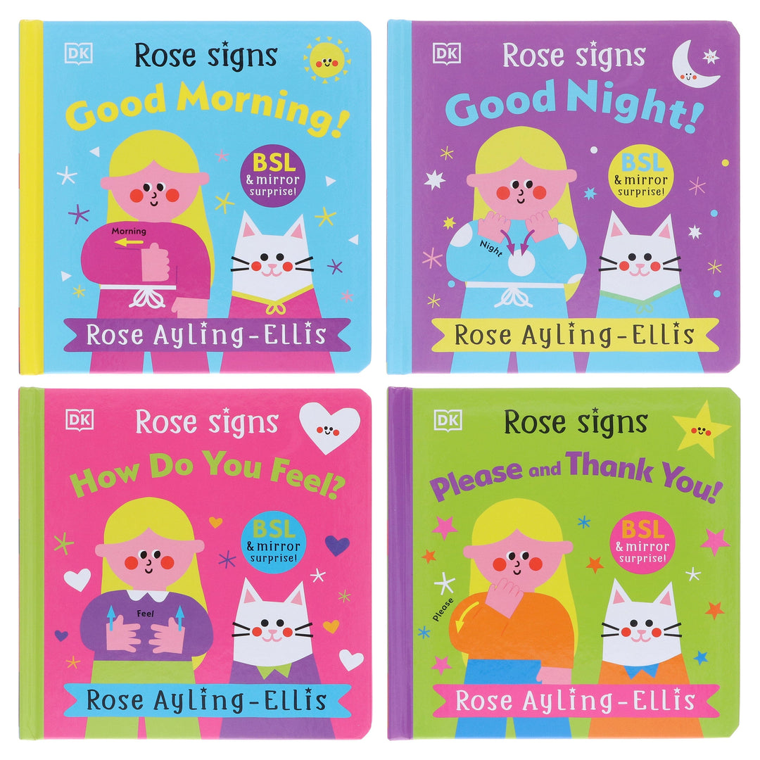 DK Rose Signs Series by Rose Ayling-Ellis Illustrated 4 Picture Books Collection Set - Ages 2-5 - Board Book