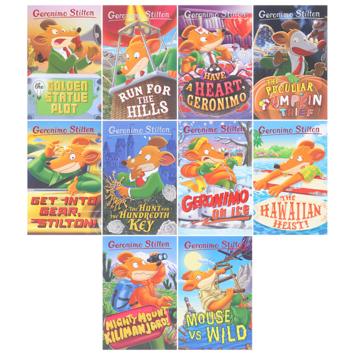 Geronimo Stilton The Illustrated 10 Book Collection (Series 7) Box Set - Ages 5-8 - Paperback