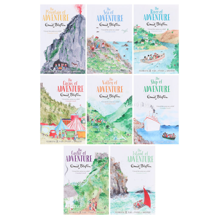 Enid Blyton Adventure Series (Mountain, Sea, River, Circus, Valley, Ship, Castle, Island) 8 Books Collection Box set - Ages 9-14 - Paperback