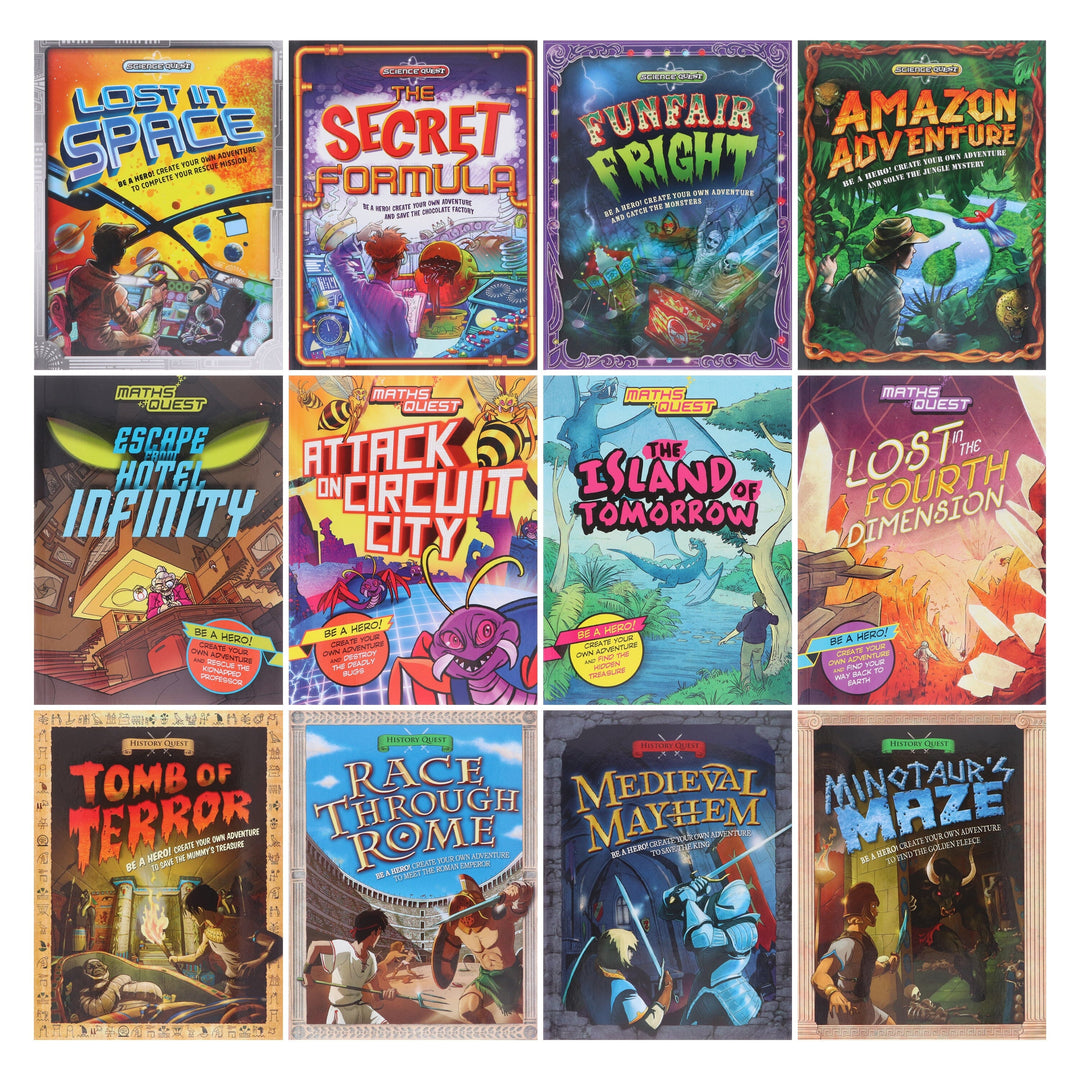 Quest Adventure Science, Maths and History 12 Books Collection - Age 7+ - Paperback