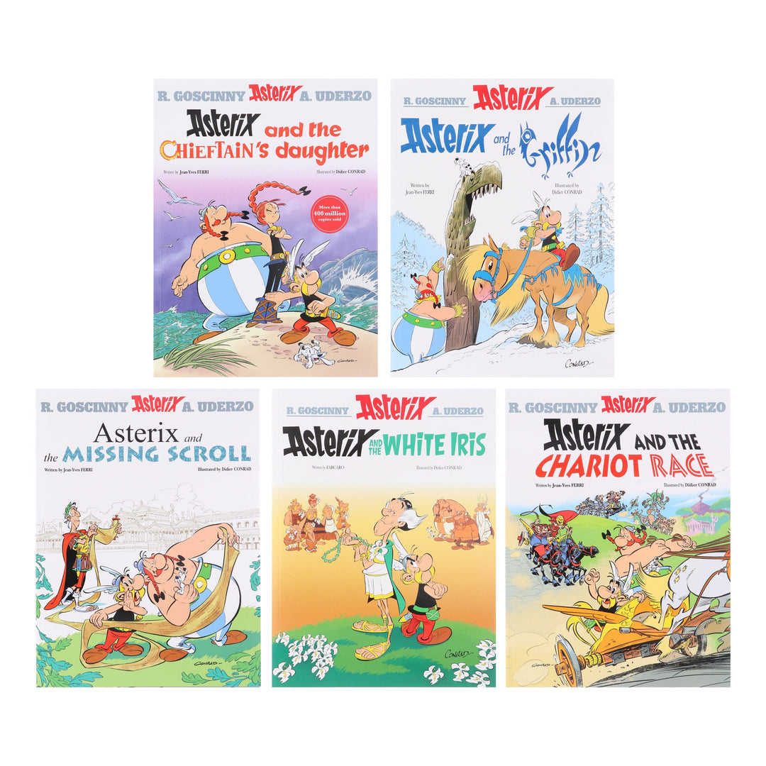 Asterix Series 8 (Book 36-40) by Goscinny & Uderzo: 5 Books Collection Set - Ages 6-11 - Paperback
