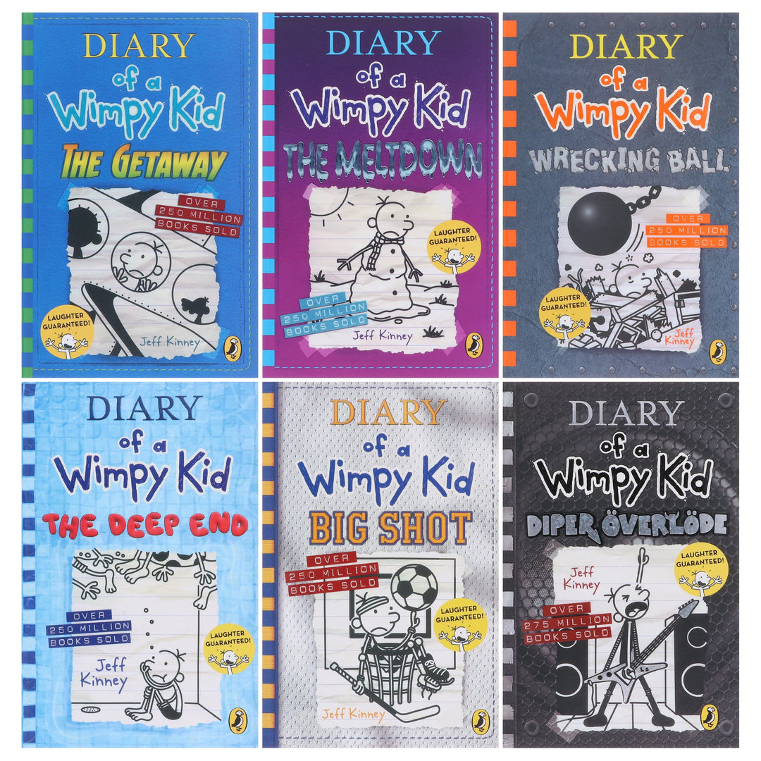 Diary of a Wimpy Kid (Book 12-17) by Jeff Kinney: 6 Books Collection Set - Ages 7+ - Paperback