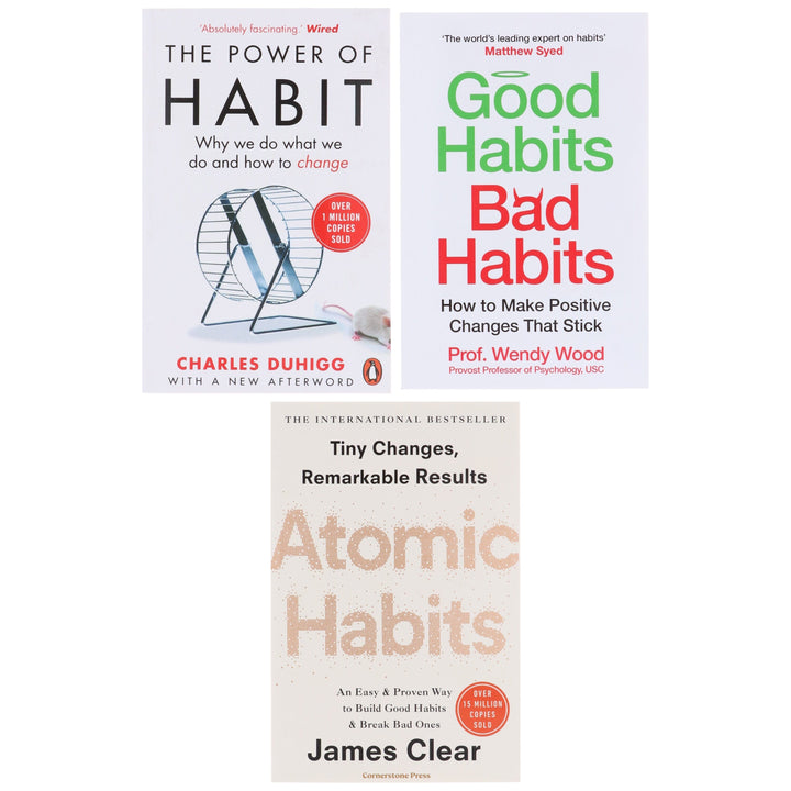 Atomic Habits, The Power of Habit & Good Habits, Bad Habits: 3 Books Collection Set - Non Fiction - Paperback