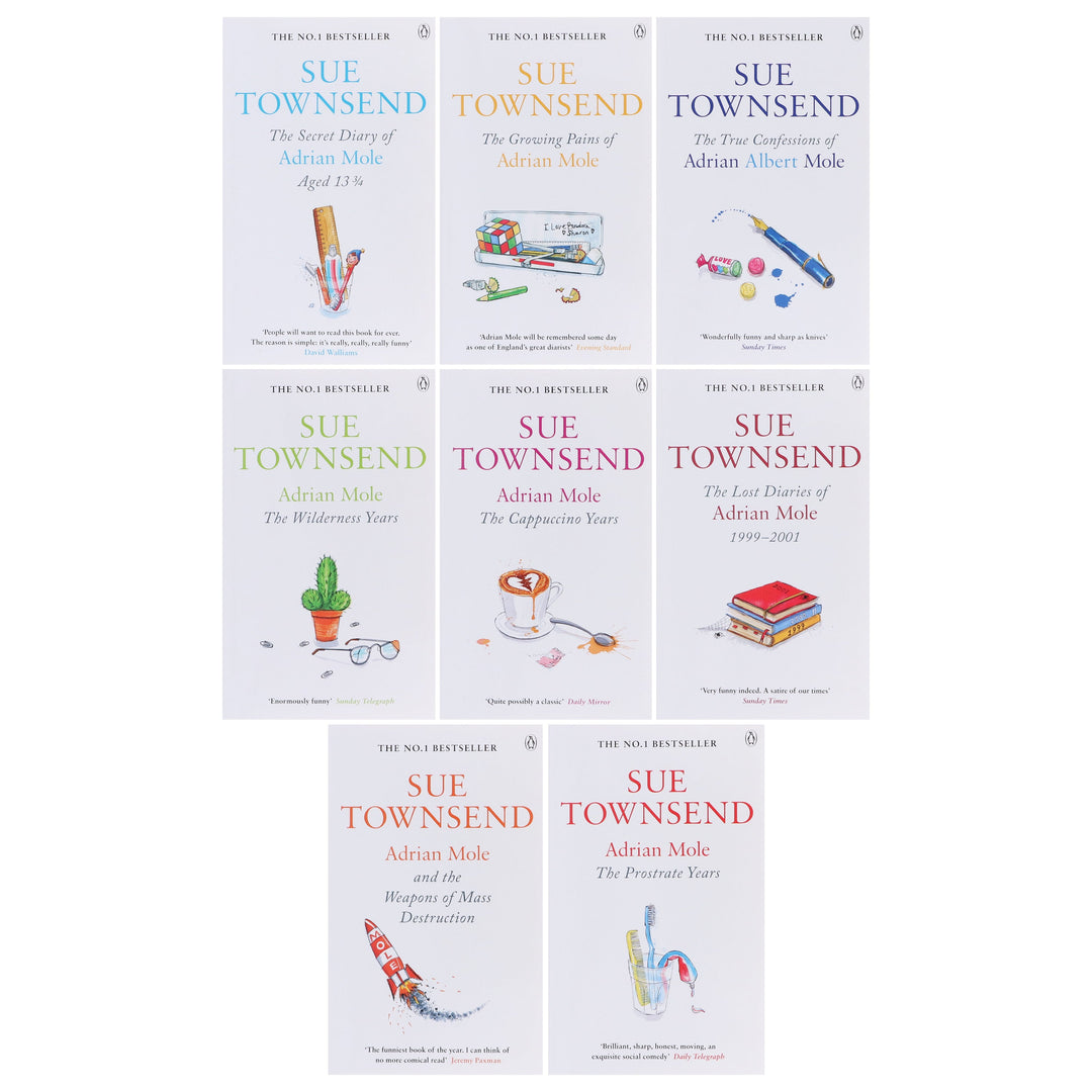 Adrian Mole Series by Sue Townsend 8 Books Collection Set - Young Adult - Paperback