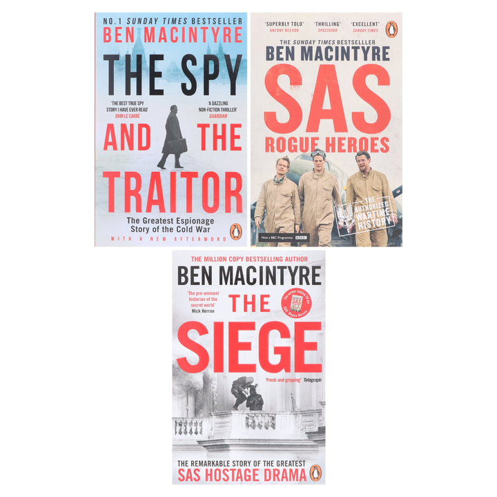 The Spy and the Traitor, SAS: Rogue Heroes & The Siege: By Ben Macintyre 3 Books Collection Set - Non Fiction - Paperback