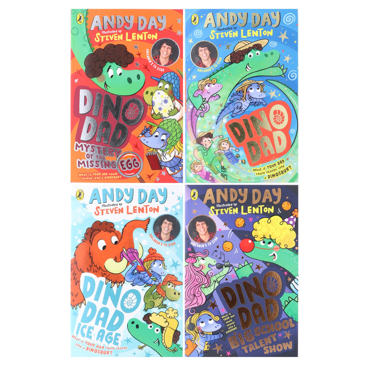 Dino Dad Series by Andy Day Illustrated 4 Books Collection Set - Ages 4-8 - Paperback