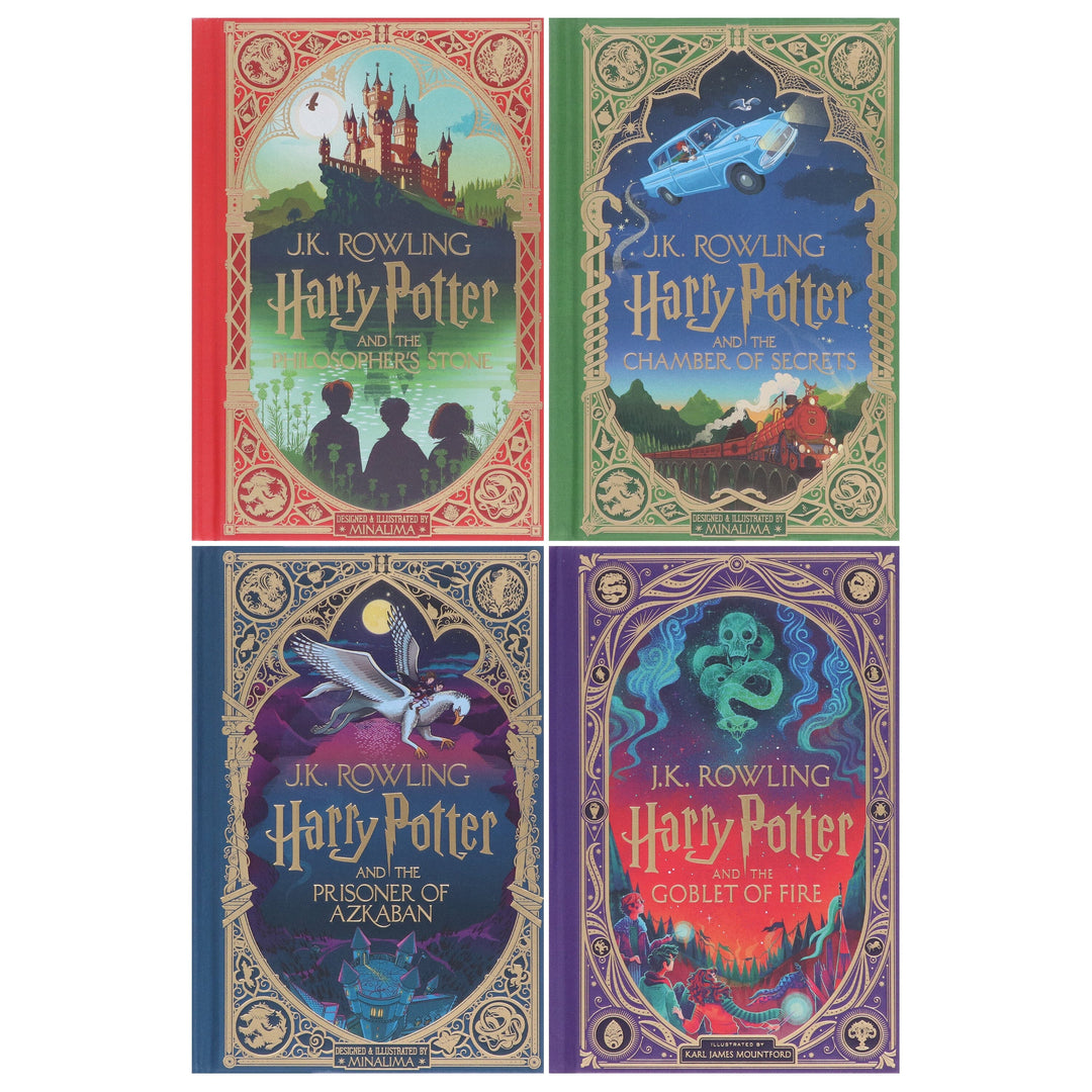 Harry Potter MinaLima & Interactive Collectors Edition (Volume 1-4) by J.K. Rowling: 4 Books Collection Set – Ages 9+ – Hardback