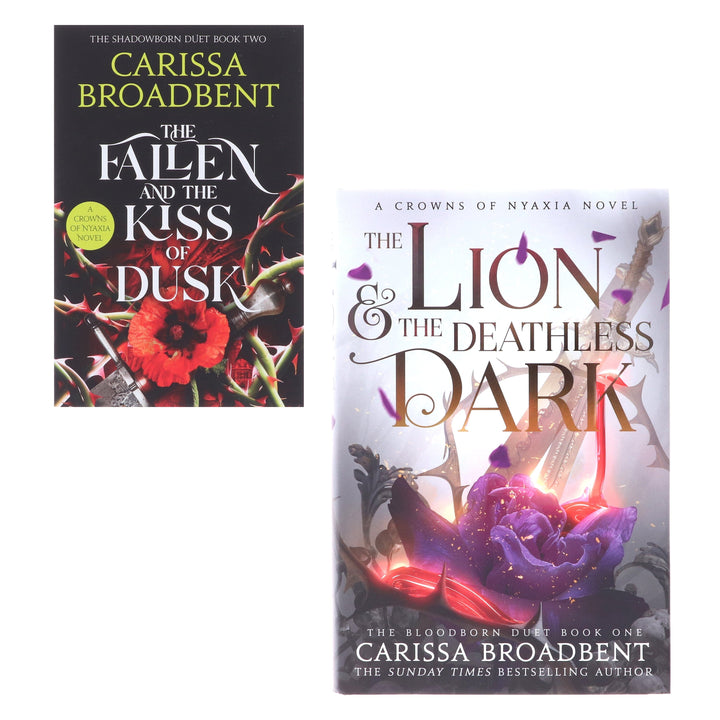 The Lion and the Deathless Dark & The Fallen and the Kiss of Dusk by Carissa Broadbent (Crowns of Nyaxia Book 4 & 5) Collection 2 Books Set - Fiction - Paperback/Hardback