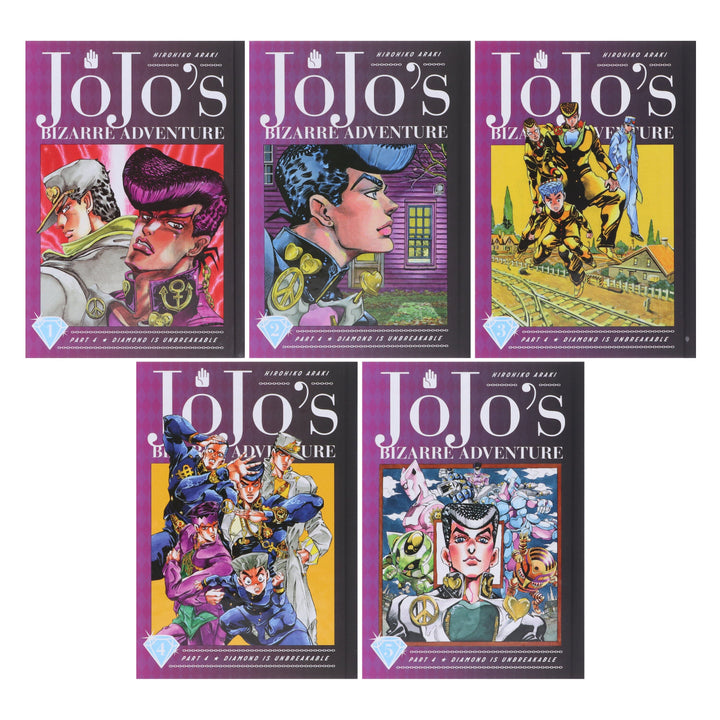 JoJo’s Bizarre Adventure: Part 4 - Diamond Is Unbreakable (Vol. 1-5) by Hirohiko Araki 5 Books Collection Set - Fiction - Hardback