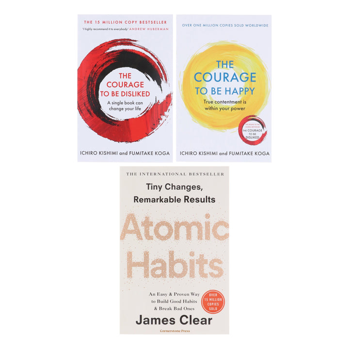 The Courage to be Disliked, The Courage to be Happy & Atomic Habits 3 Book Collection Set - Non Fiction - Paperback