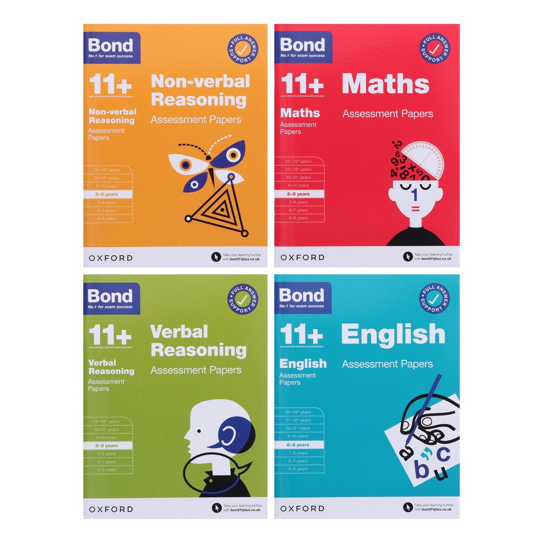 Bond 11+ Assessment Papers (Year 8-9) 4 Books Collection Set By Oxford - Paperback