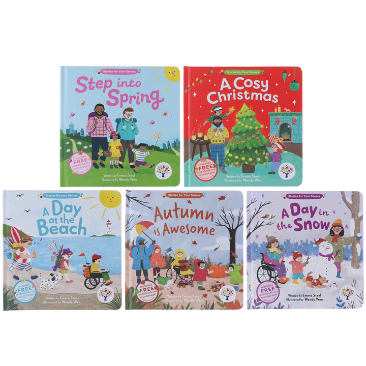 Stories for Your Senses Series by Emma Steel Illustrated 5 Books Collection Set - Ages 3-5 - Board Book