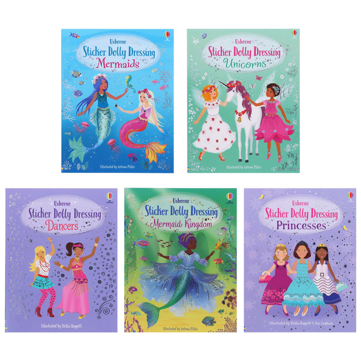 Usborne Sticker Dolly Dressing By Fiona Watt 5 Books Collection Set - Ages 3-8 - Paperback