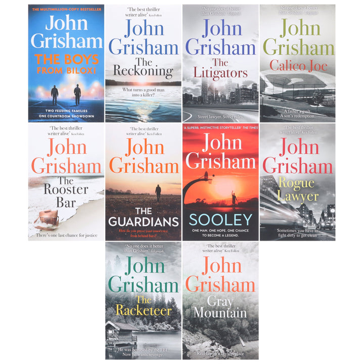 John Grisham Novels (Sooley, Rogue Lawyer, Guardians, Litigators, Racketeer & More) 10 Books Collection Set - Fiction - Paperback