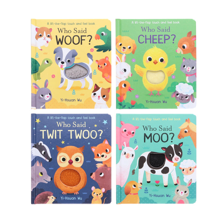 Who Said That? Lift the Flap Touch and Feel 4 Books Collection Set By Yi Hsuan Mu - Ages 1-5 - Board Book B2D DEALS Little Tiger Press Group