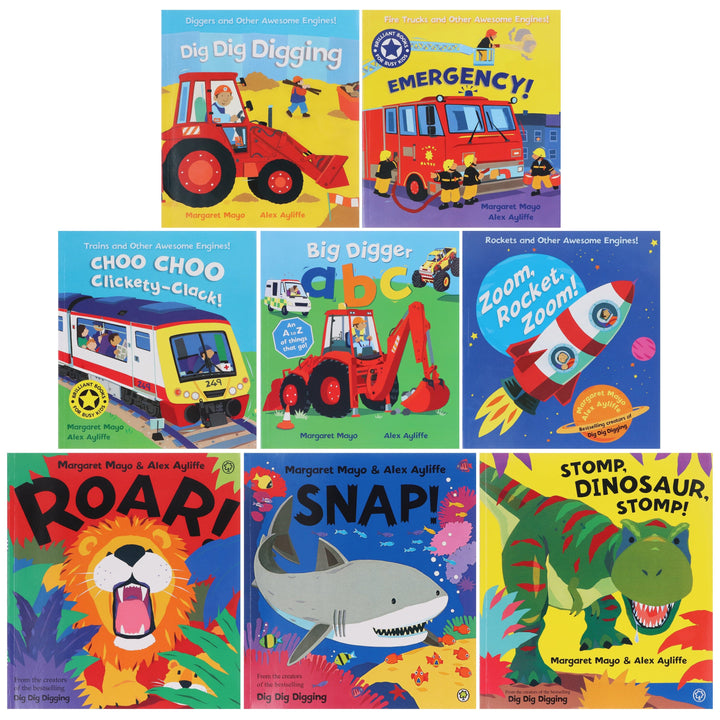 Awesome Engines & On The Go Series By Margaret Mayo 8 Books Collection Set - Ages 3-11 - Paperback
