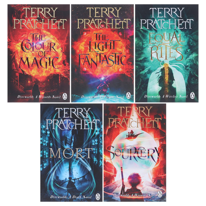 Discworld Series by Terry Pratchett: Book 1-5 Collection Set - Fiction - Paperback
