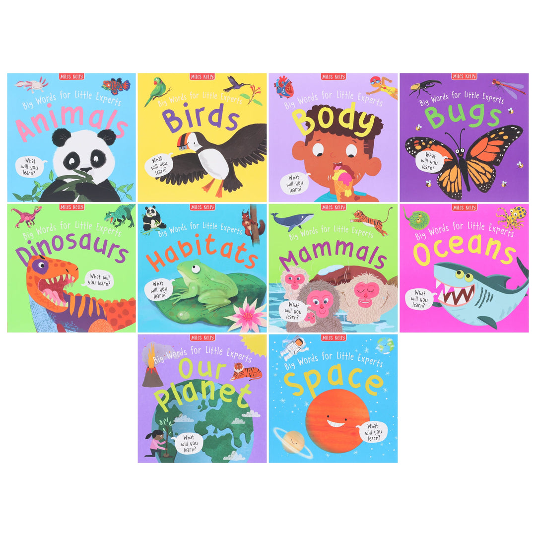 Big Words for Little Experts By Miles Kelly: 10 Books Collection Set - Ages 2+ - Paperback
