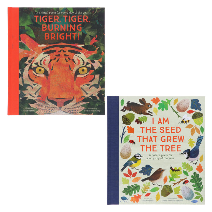 Fiona Waters Poetry Collections 2 Books Set (I Am the Seed That Grew the Tree & Tiger, Tiger, Burning Bright!) - Ages 4-11 - Hardback