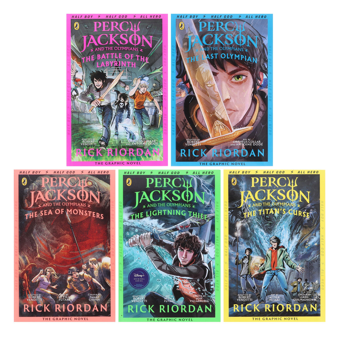 Percy Jackson Graphic Novels By Rick Riordan 1-5 Books Collection Set - Ages 8-15 - Paperback