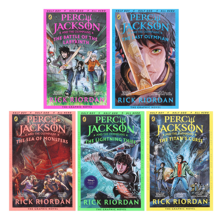 Percy Jackson Graphic Novels By Rick Riordan 1-5 Books Collection Set - Ages 8-15 - Paperback