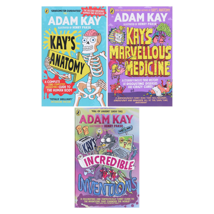 Adam Kay's Incredible Inventions, Marvellous Medicine & Anatomy: 3 Books Collection Set - Ages 9+ - Paperback