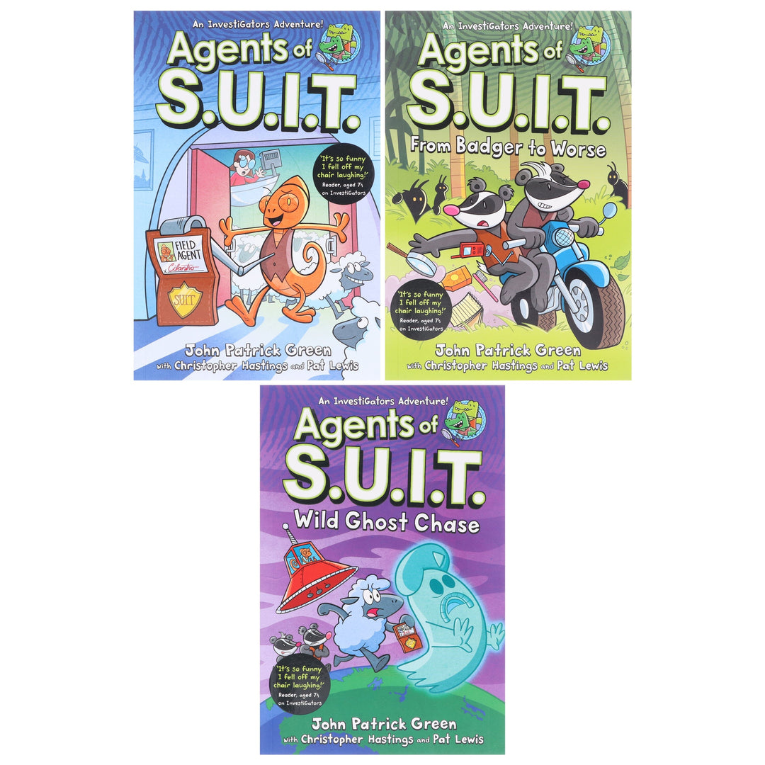 InvestiGators: Agents of S.U.I.T. Series by John Patrick Green 3 Books Collection Set - Ages 7-11 - Paperback