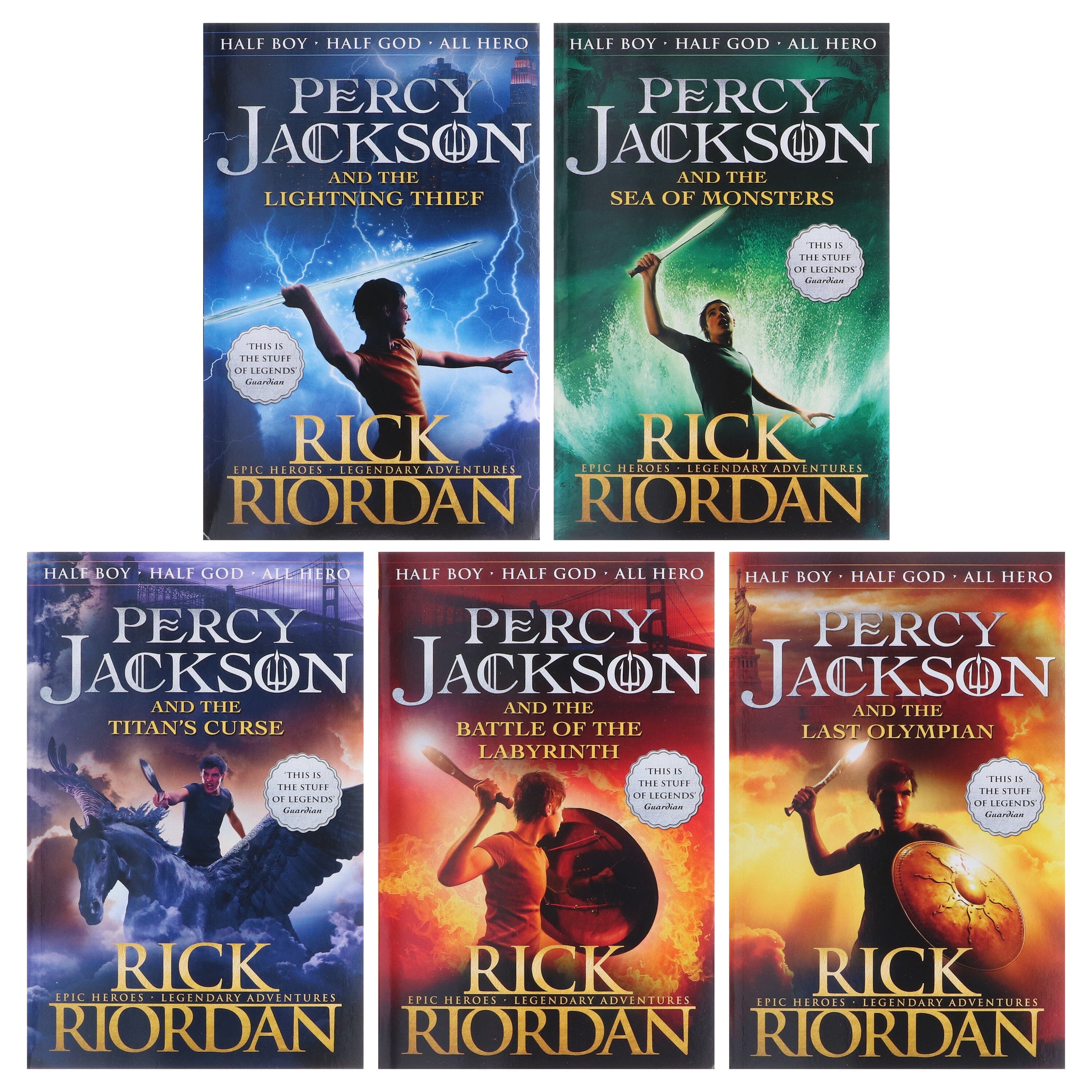 Percy Jackson Series By Rick Riordan: 5 Books Collection Set