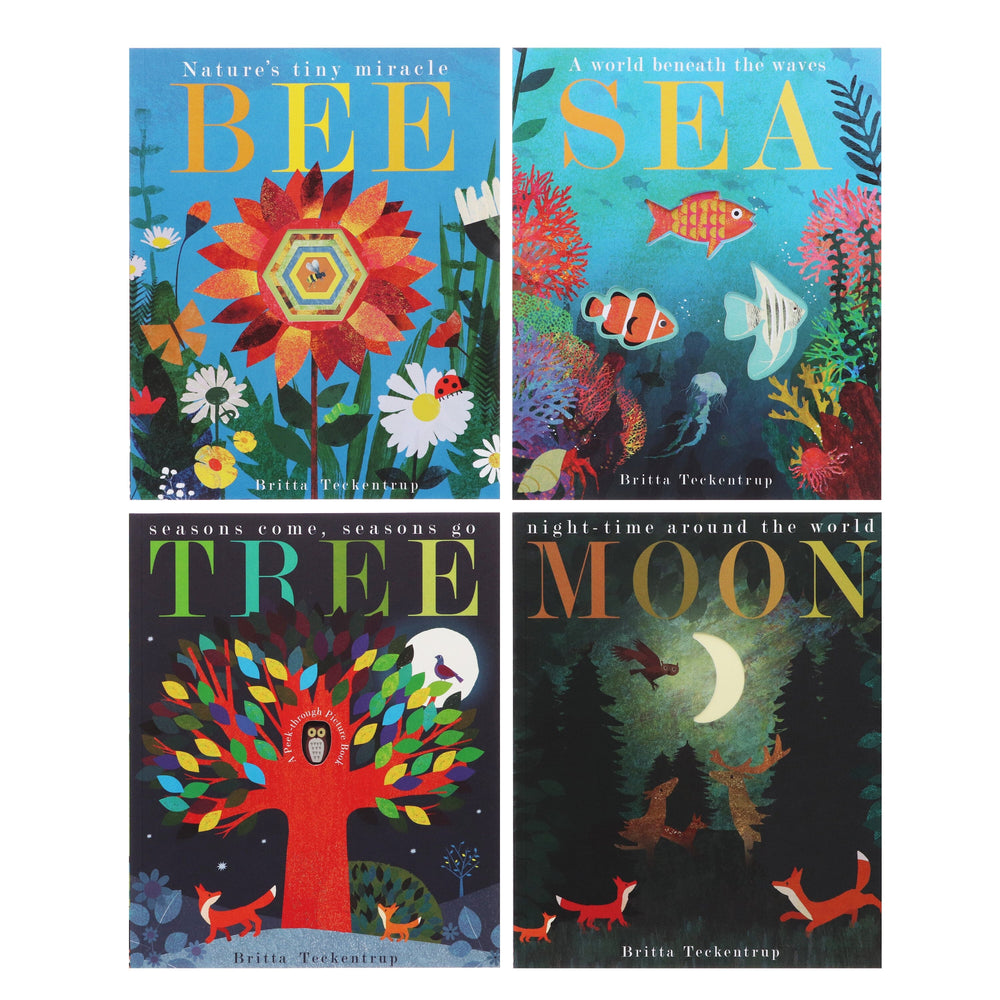 A Peek-Through 4 Nature Picture Book Set By Britta Teckentrup - Age 2-5 - Paperback 5-7 Little Tiger Press Group