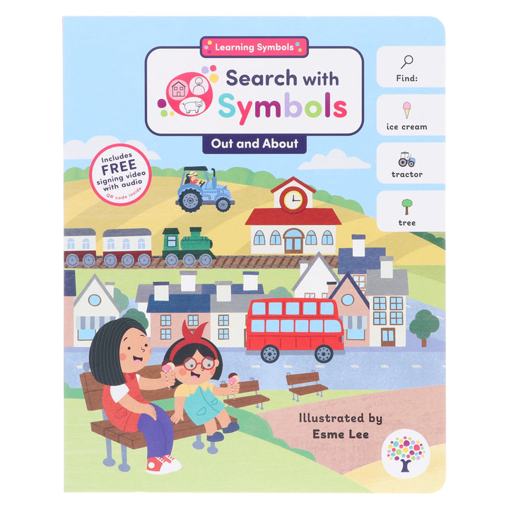 Search with Symbols: Out and About by Every Cherry Publishing (Includes Free Signing Video with Audio)- Ages 3+ - Board Book