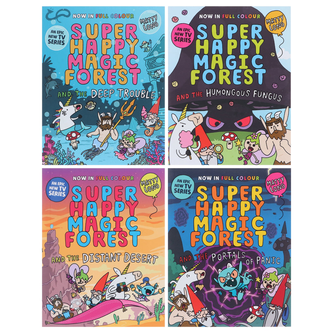 Super Happy Magic Forest Series by Matty Long: Colour illustrated 4 Books Collection Set - Ages 6+ - Paperback