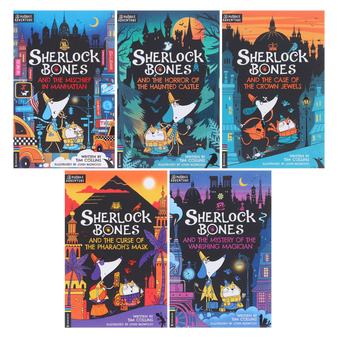 Sherlock Bones Puzzle Quest Series By Tim Collins Illustrated 5 Books Collection Set - Ages 7-9 - Paperback