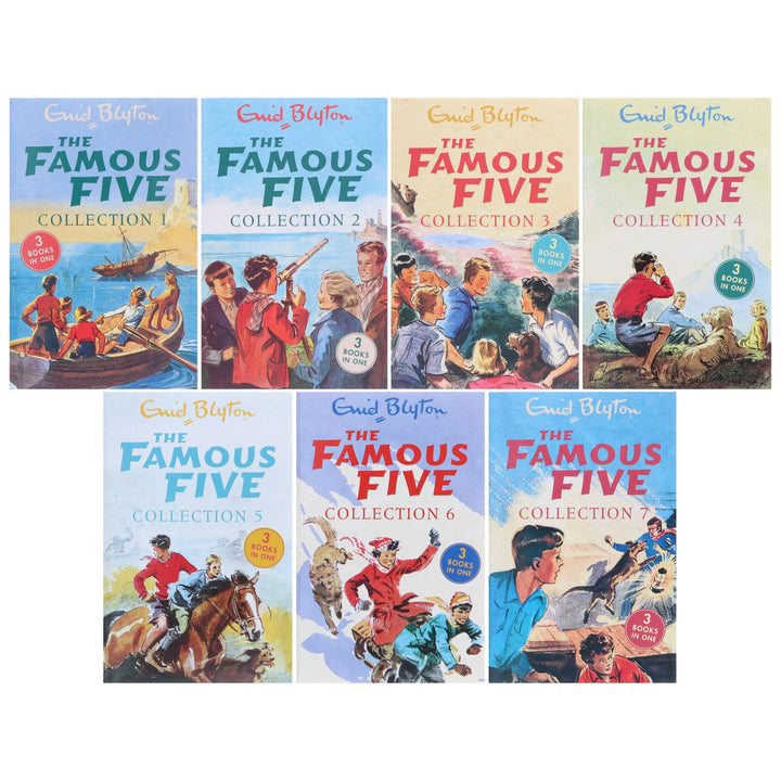 Famous Five 21 Stories (3 Books In 1) Collection 7 Books Set - Ages 9-11 - Paperback
