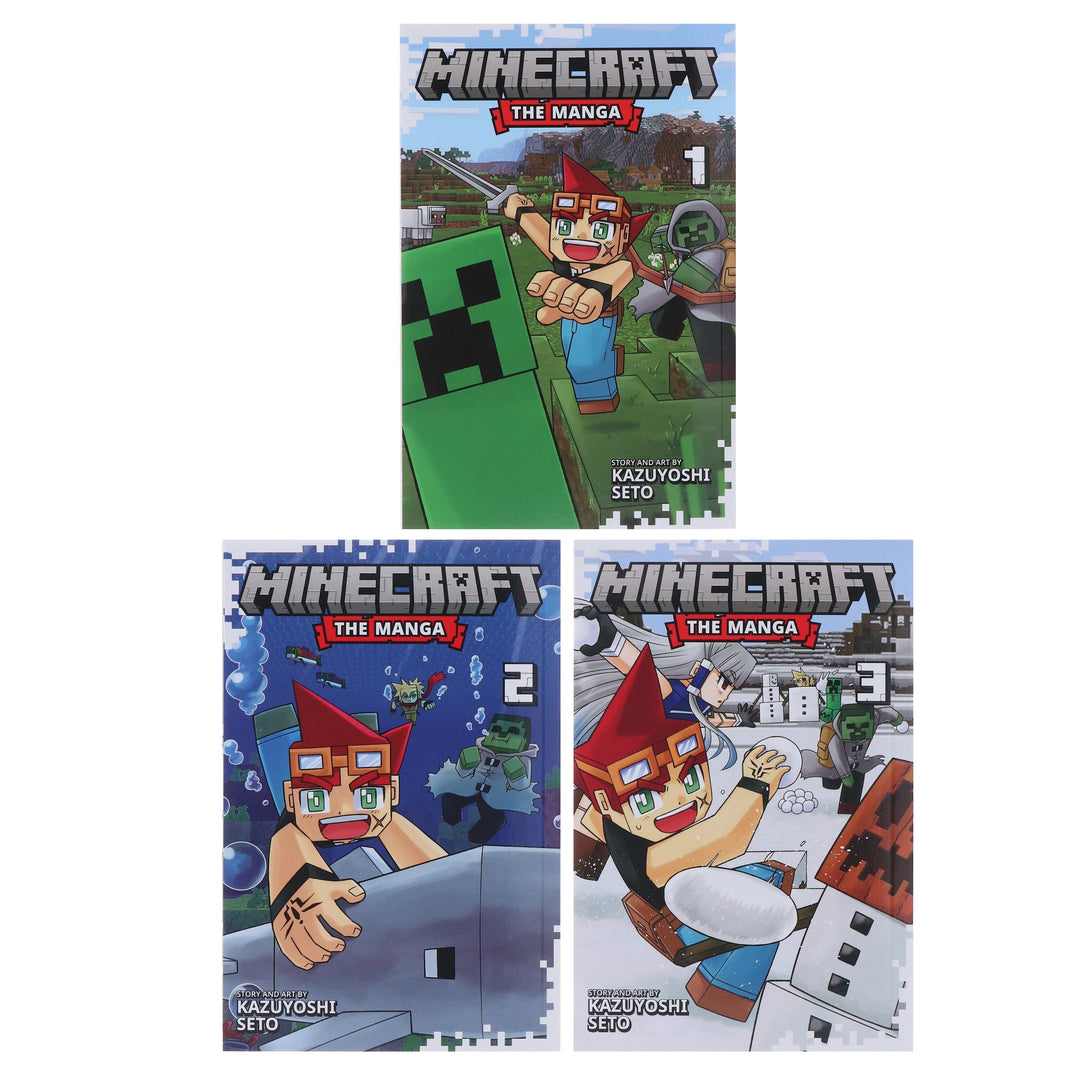 Minecraft: The Manga (Volume 1-3) by Kazuyoshi Seto 3 Books Collection Set - Ages 7-12 - Paperback