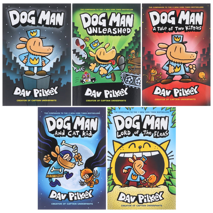 Dog Man by Dav Pilkey: Books 1-5 Collection Set - Ages 6-12 - Paperback