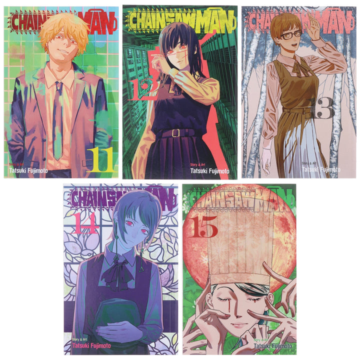 Chainsaw Man Volume 11-15 by Tatsuki Fujimoto: 5 Books Collection Set - Manga - Paperback