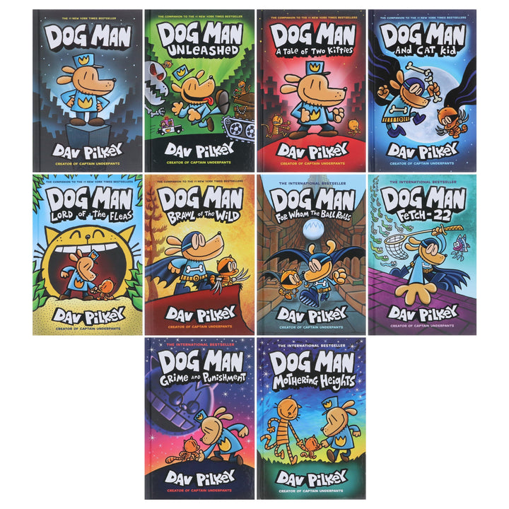 Dog Man 1-10: The Supa Buddies Mega Collection by Dav Pilkey 10 Books Set - Ages 6-12 - Hardback