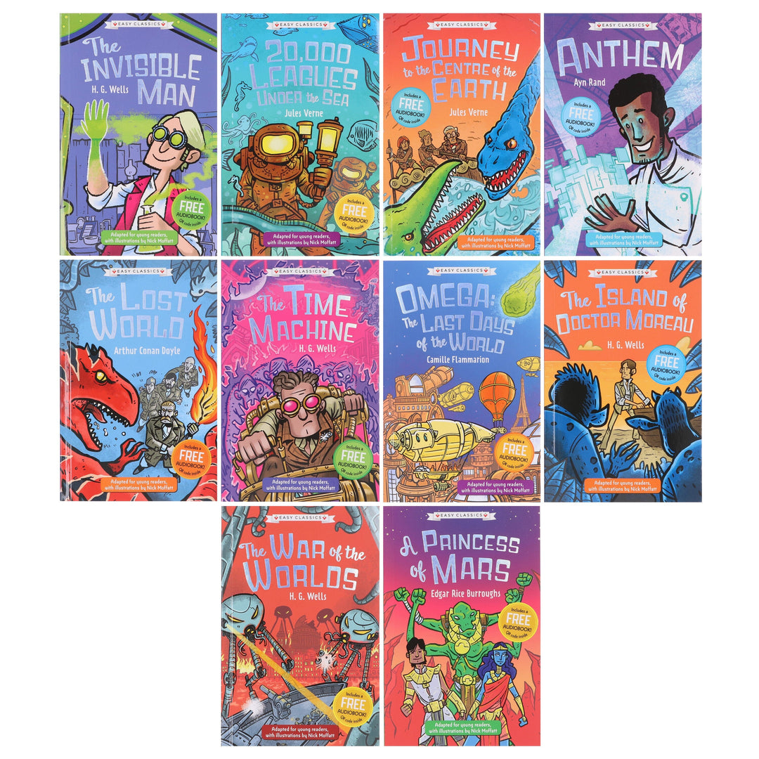 The Science Fiction Children's Classics Collection Illustrated 10 Book Box Set - Ages 7-9 - Paperback