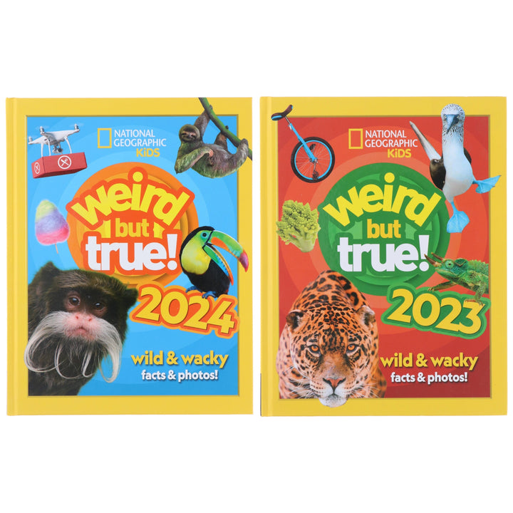 Weird but true! 2023 & 2024: wild and wacky, facts and photos! by National Geographic Kids 2 Books Collection Set - Ages 7-10 - Hardback