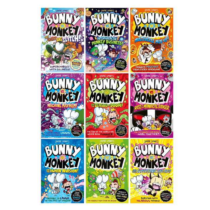 Bunny vs Monkey Series By Jamie Smart 9 Books Collection Set - Ages 7-9 - Paperback