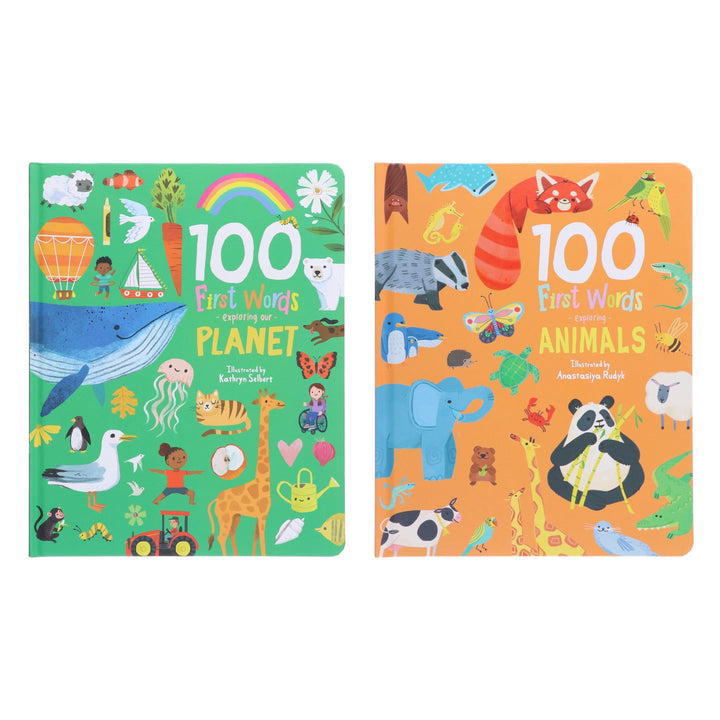 100 First Words Exploring Our Planet & Exploring Animals 2 Books Collection Set - Ages 3-5 - Board Book