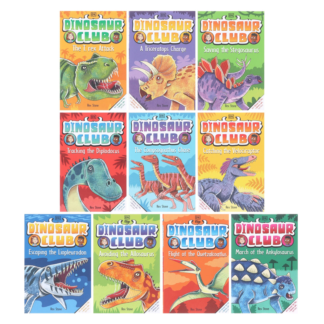 Dinosaur Club Series by Rex Stone (Book 1-10) Collection 10 Books Set - Age 5-7 - Paperback