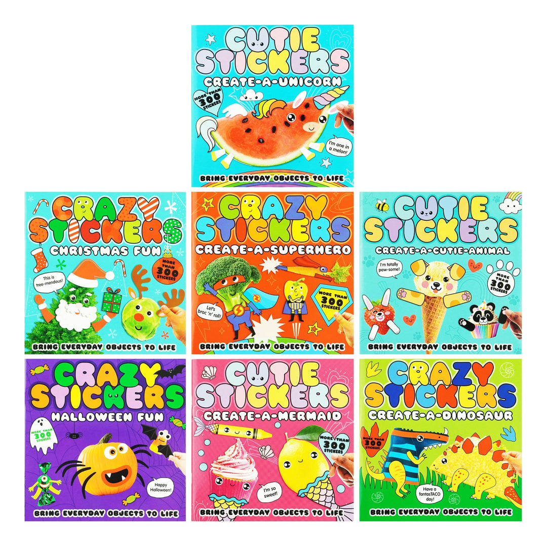 Children's Cutie And Crazy Stickers Collection By Danielle McLean 7 Books Set - Age 3-6 - Paperback