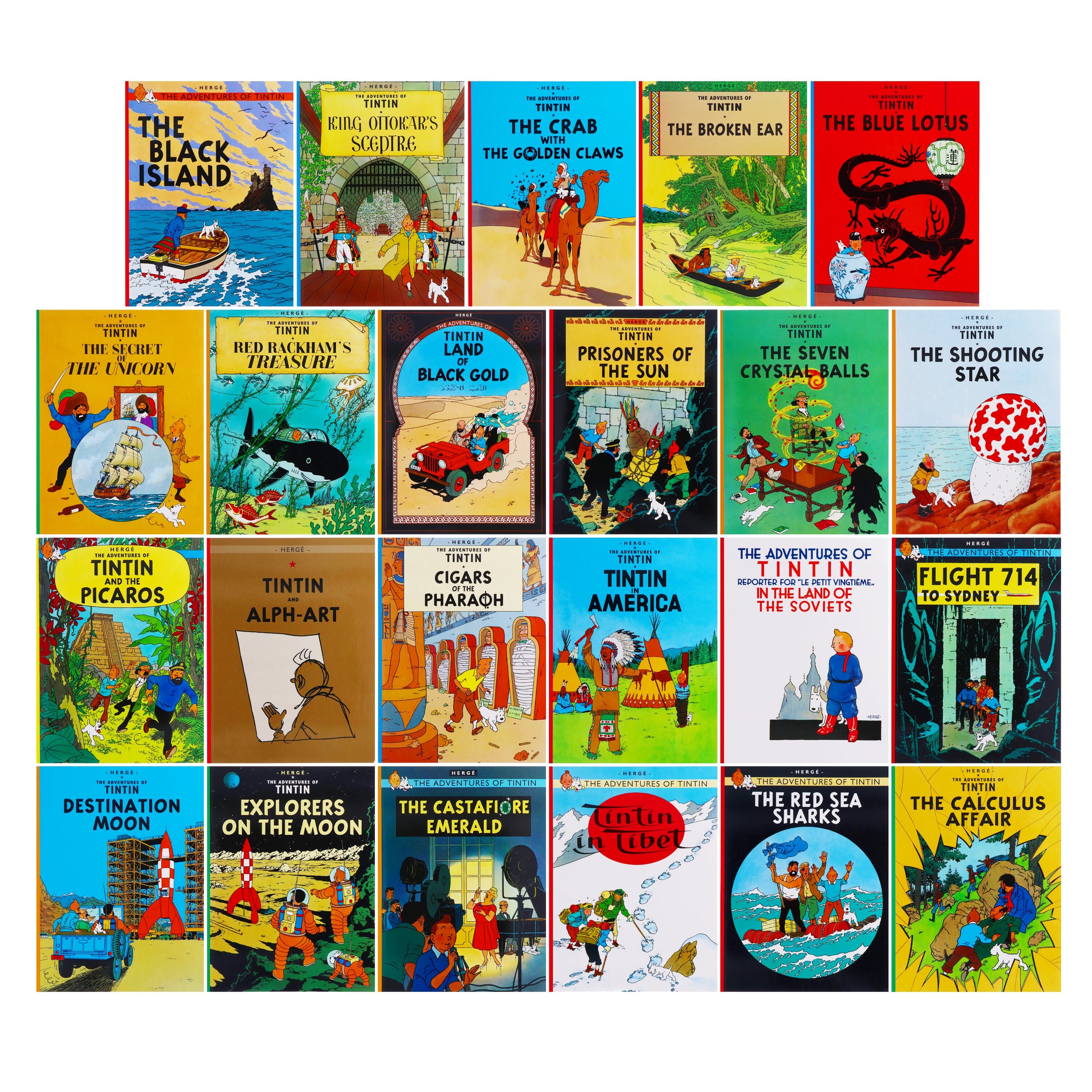 洋書　the adventures of TinTin 23冊　新品 Amazon.com: Tintin Paperback Boxed Set 23 titles