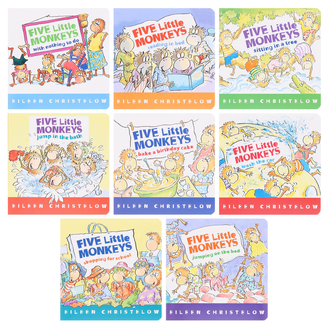 Five Little Monkeys: A Box Adventures By Eileen Christelow 8 Books Collection Box Set - Ages 4-7 - Board Books