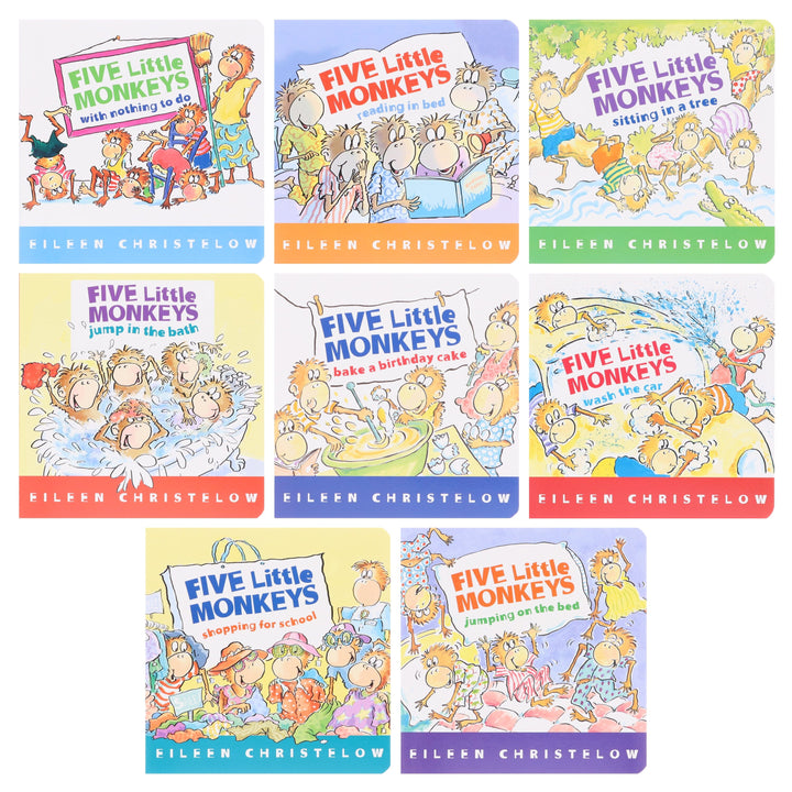 Five Little Monkeys: A Box Adventures By Eileen Christelow 8 Books Collection Box Set - Ages 4-7 - Board Books
